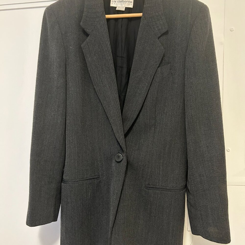 Vintage Gray Blazer. Liz Claiborne Collection. Size 12.